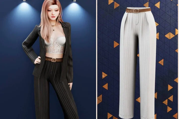 High waist trousers with tailored lines