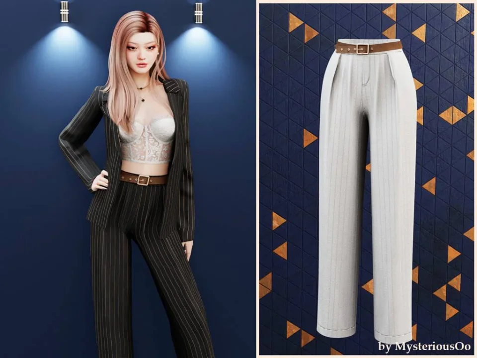 High waist trousers with tailored lines