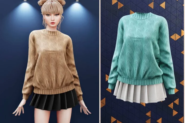 Knit sweater skirt set
