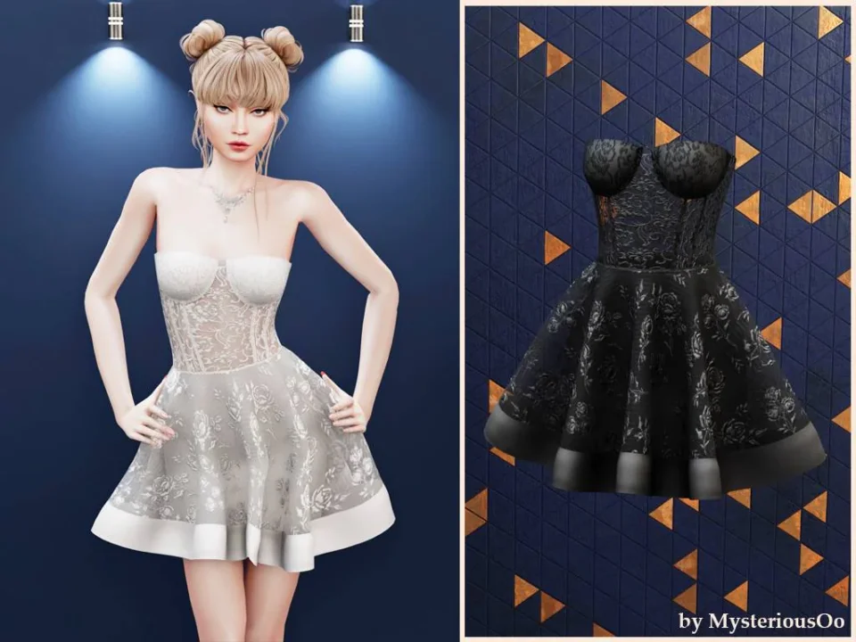 Lace corset flare dress