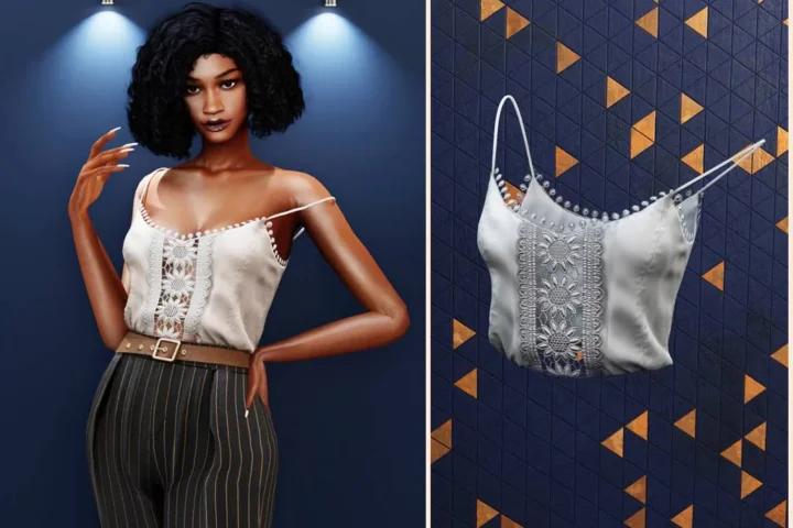 Lace trim camisole top