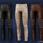 Male - Leather pants with belts and zippers