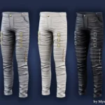 Child - Leather pants with belts and zippers