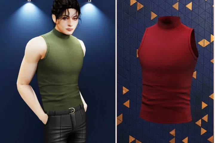 Mock neck sleeveless top