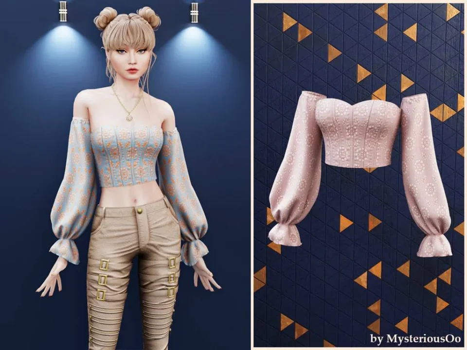 Off-shoulder puff sleeve top