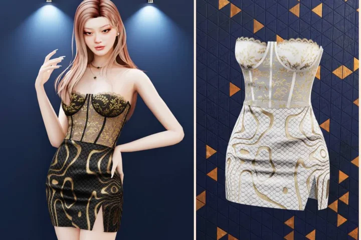 Ornate lace corset dress