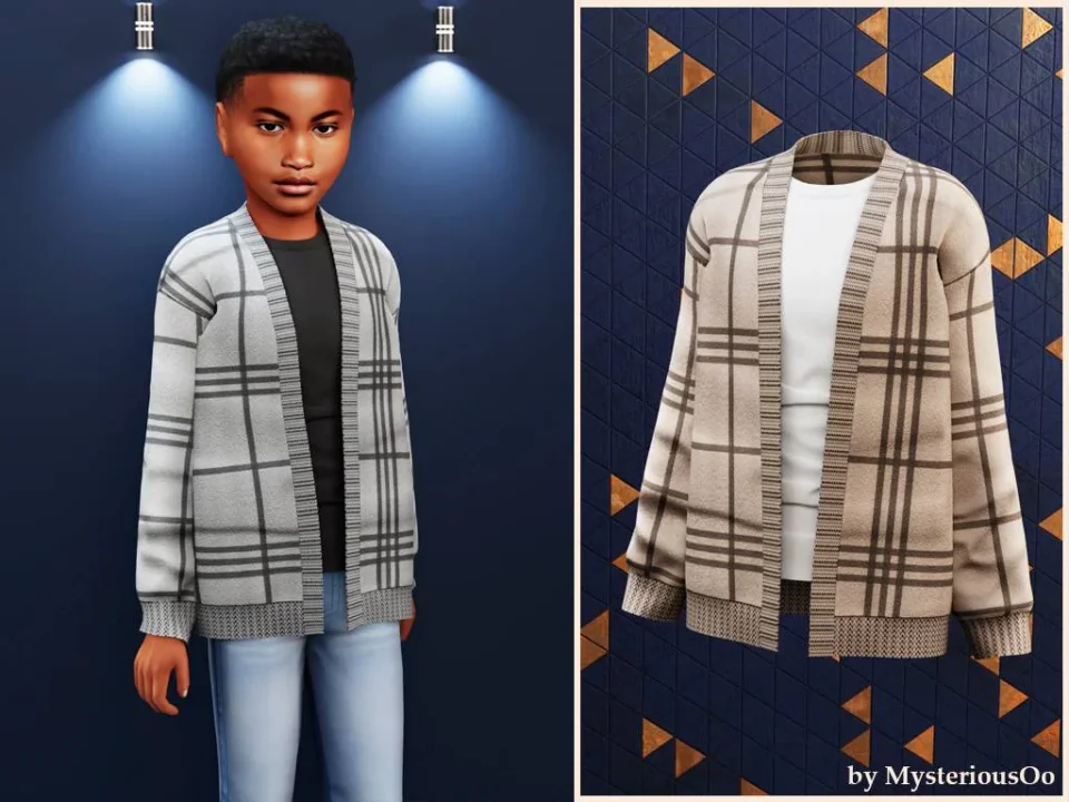 Child - Plaid knit cardigan