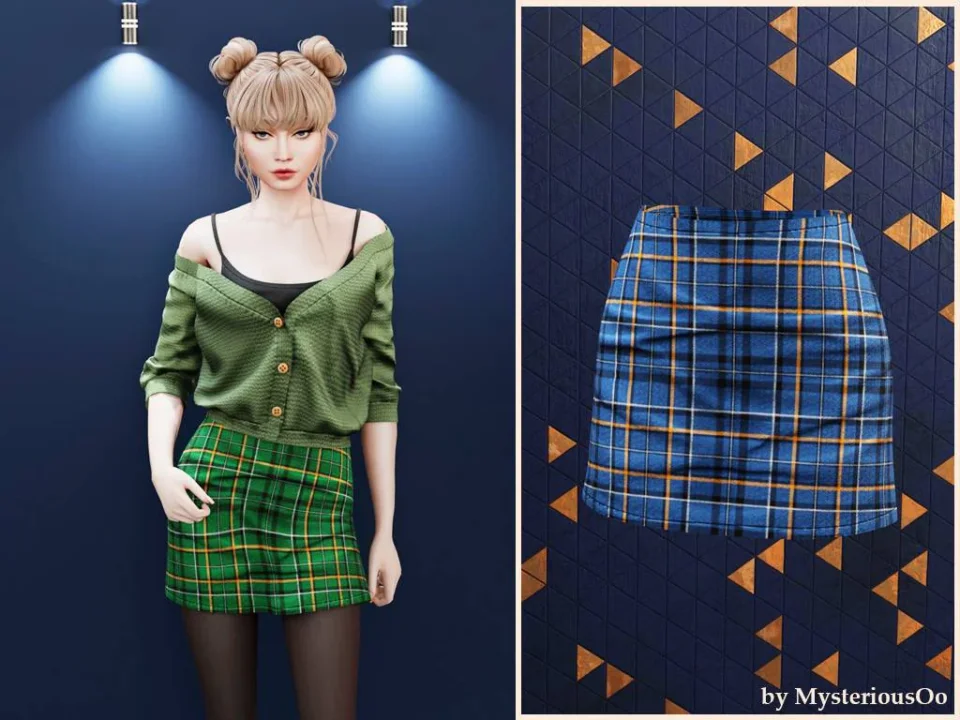 Plaid mini skirt