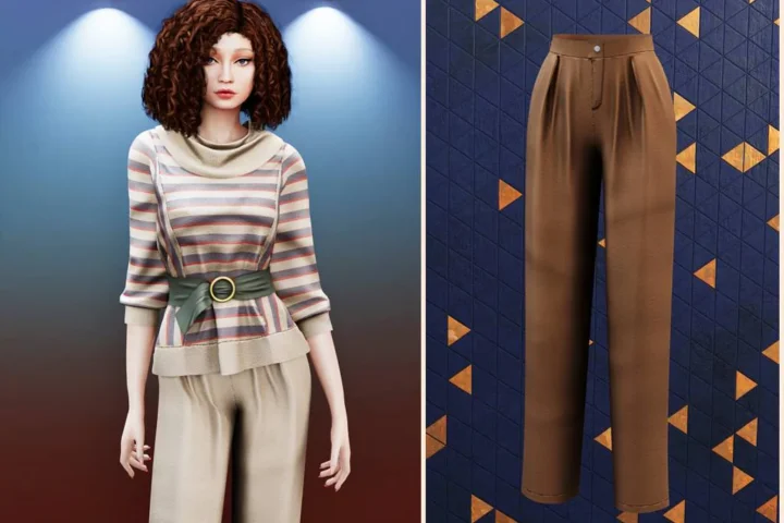 Relaxed high waist trousers with pleats