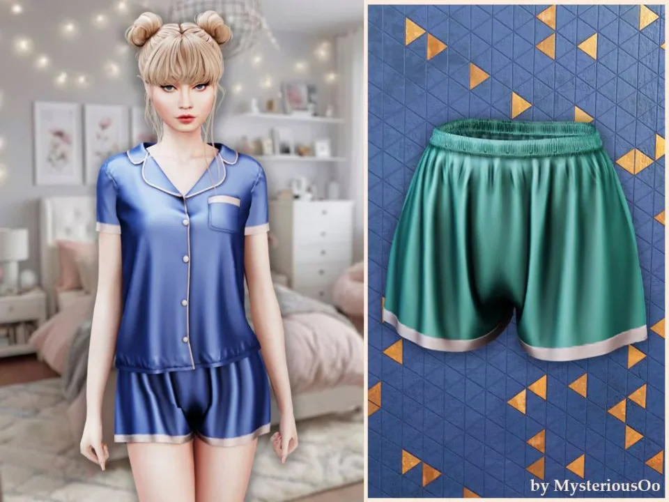 Relaxed pajama sleep shorts