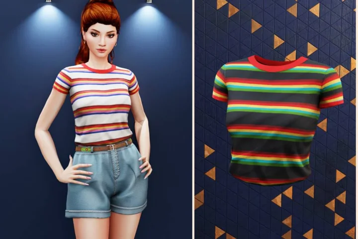 Retro rainbow tee