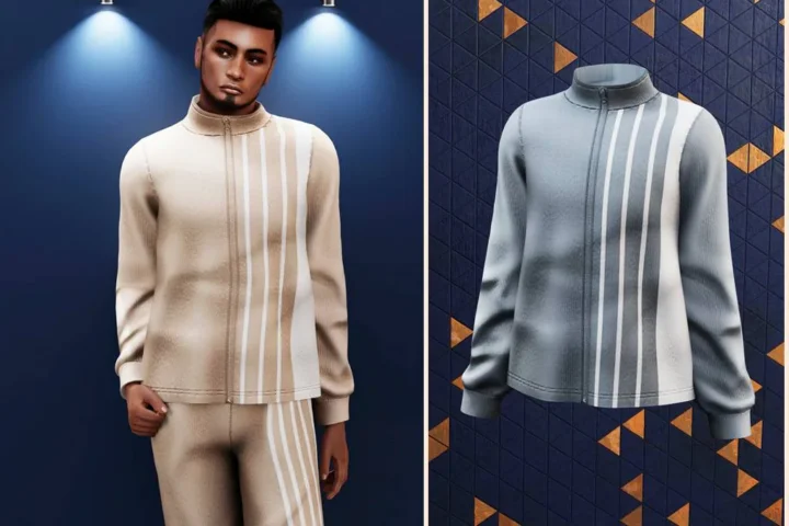 Male - Retro stripe track jacket