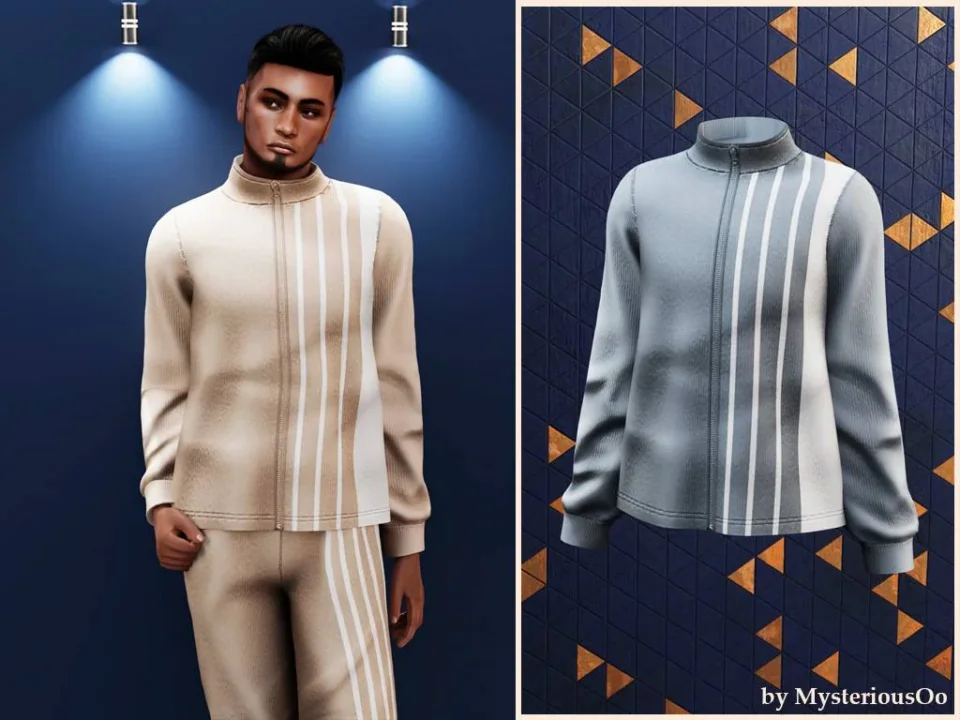 Male - Retro stripe track jacket