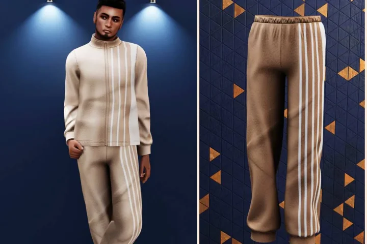 Male - Retro stripe track pants