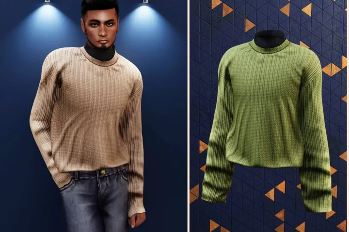 Male - Ribbed casual knit sweater