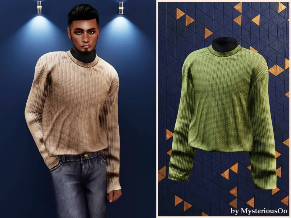 Male - Ribbed casual knit sweater