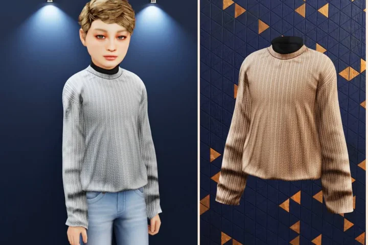 Child - Ribbed casual knit sweater
