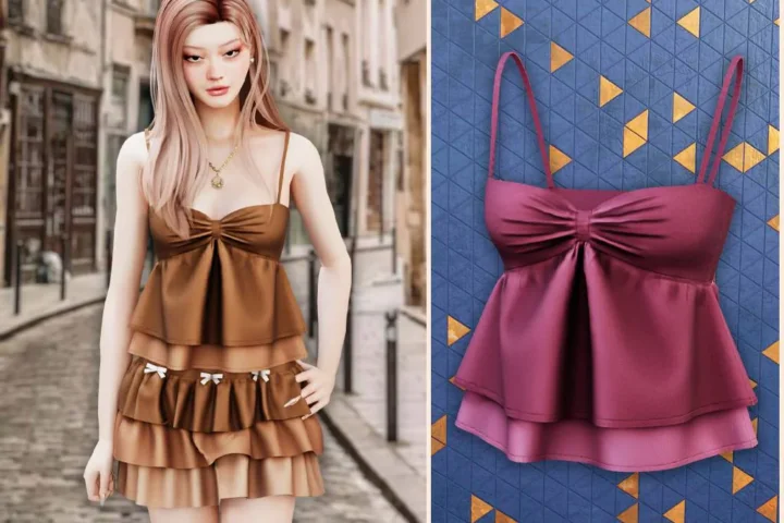Ruched peplum camisole top