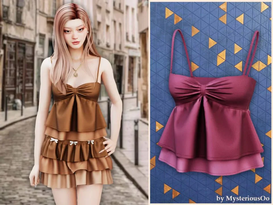 Ruched peplum camisole top