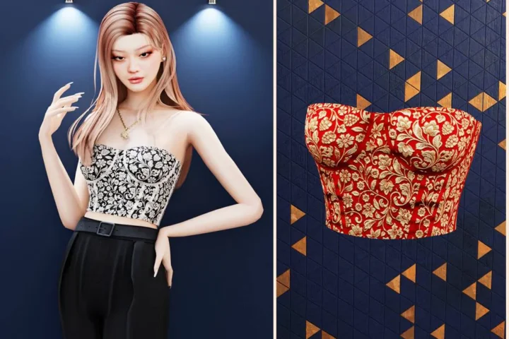 Strapless lace corset top