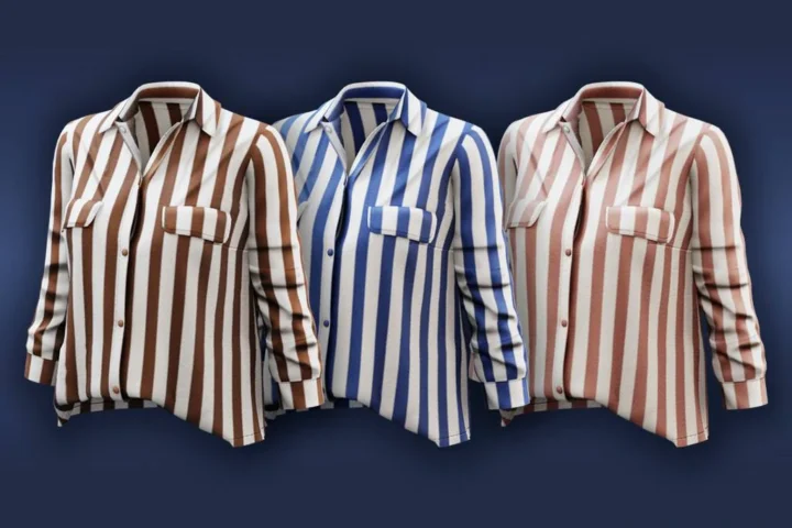 Female - Striped button up long sleeve shirt