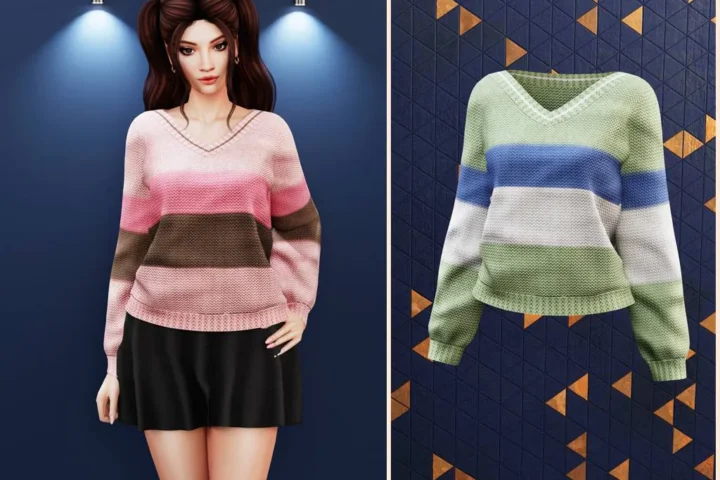Striped cozy knit sweater