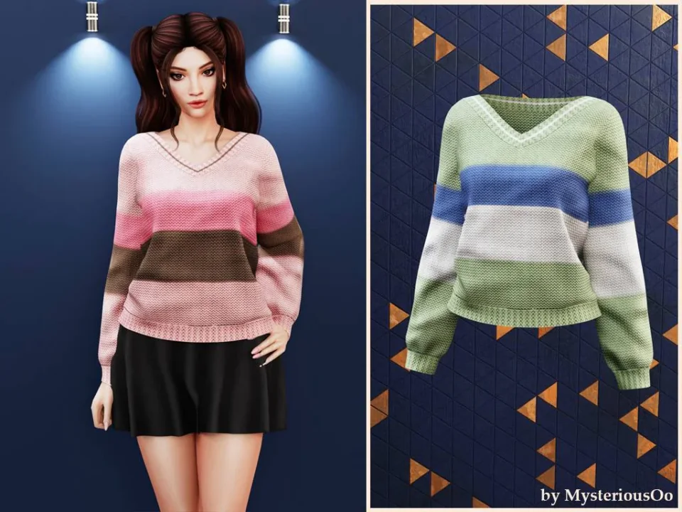 Striped cozy knit sweater