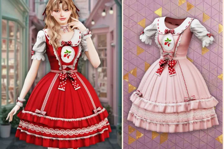Sweet berry tea dress