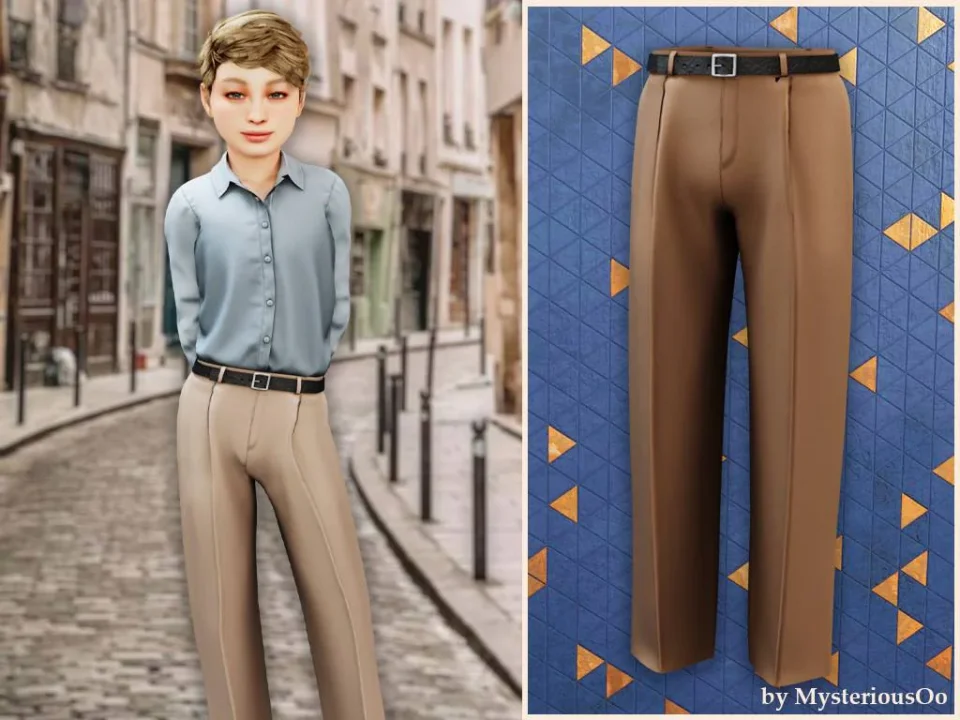 Child - Tailored straight pants with belt