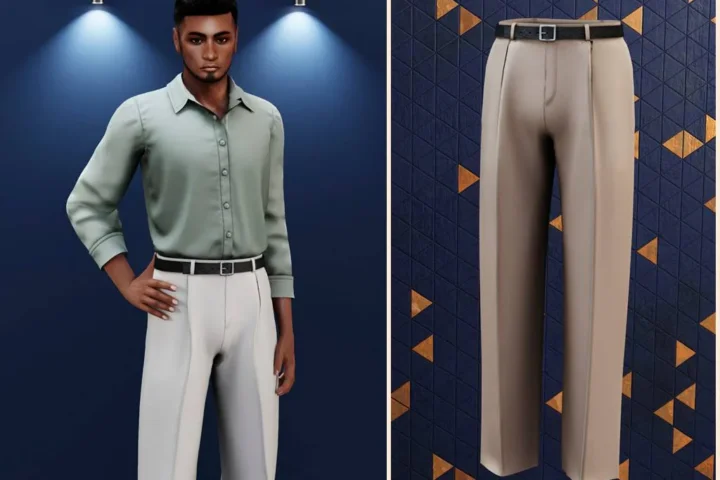 Male - Tailored straight pants with belt