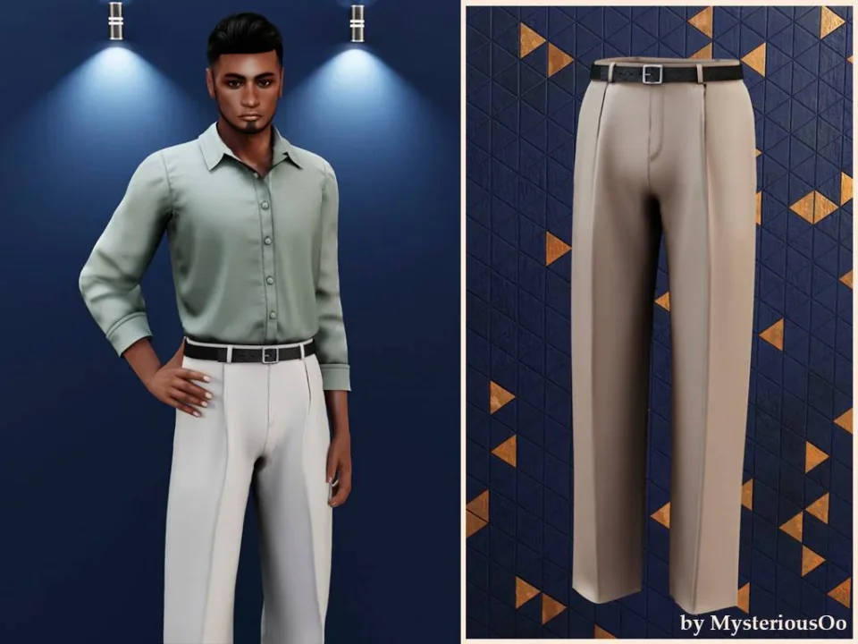 Male - Tailored straight pants with belt