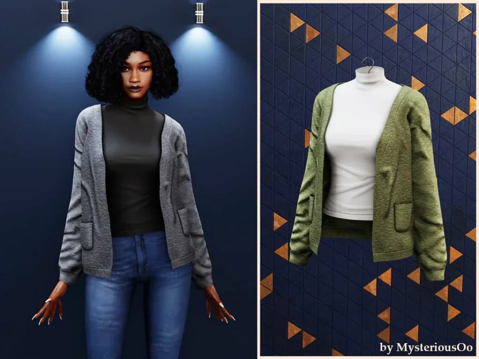 Turtleneck and wool cardigan