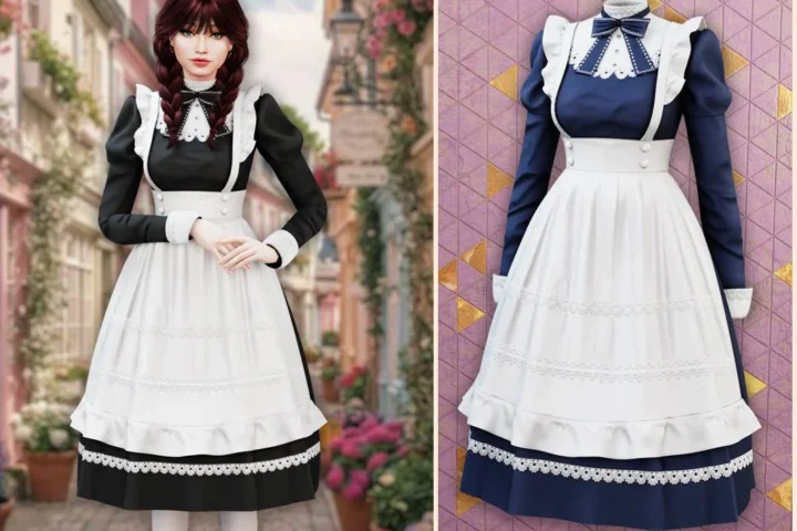 Vintage sweet apron maid dress