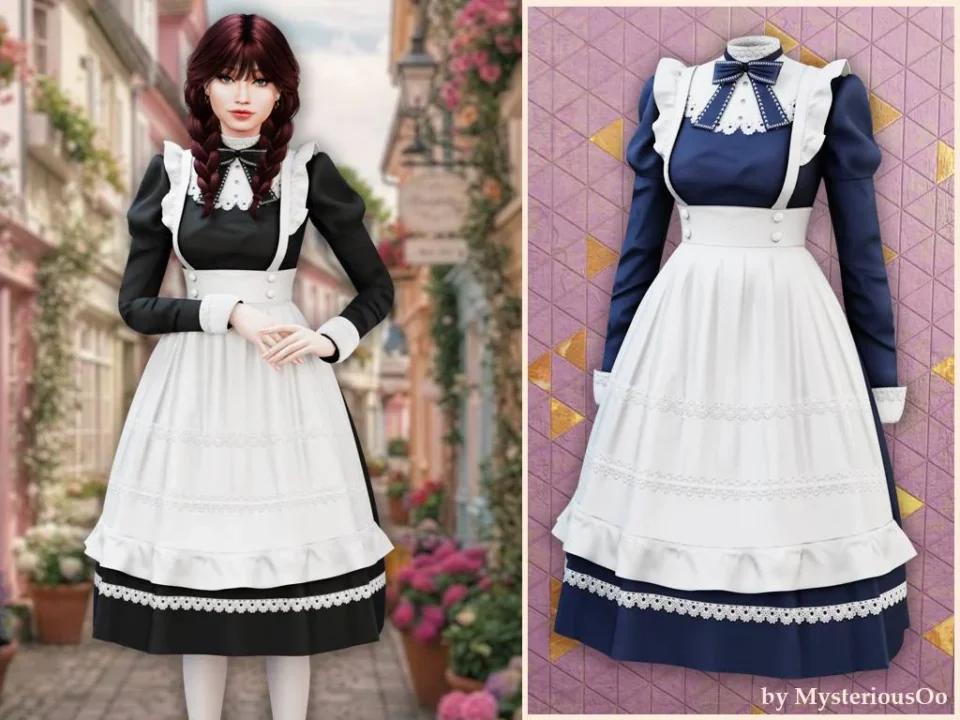 Vintage sweet apron maid dress