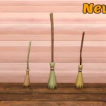 Witch's Broom Rack and Brooms