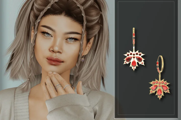 Leaf Gemstone Earrings