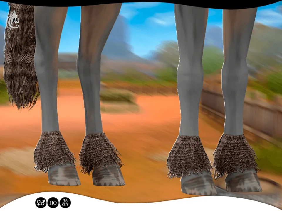 Aurum - Azule curly horse feathers
