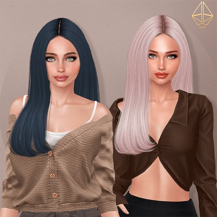 Aurum - Barbie straight hairstyle right side (adult)