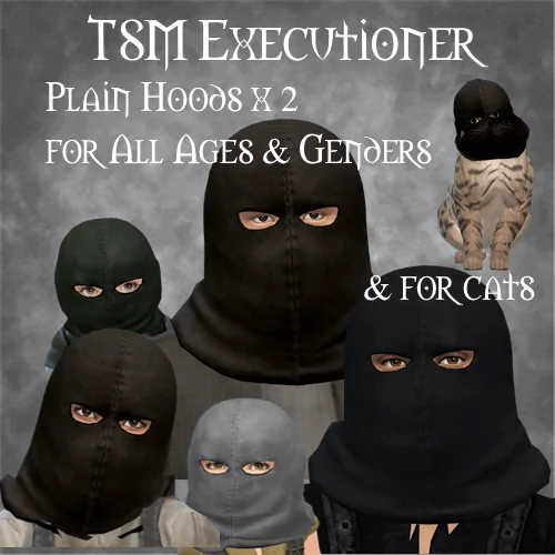 TSM Executioner Plain Hoods x 2 for All Ages & Genders