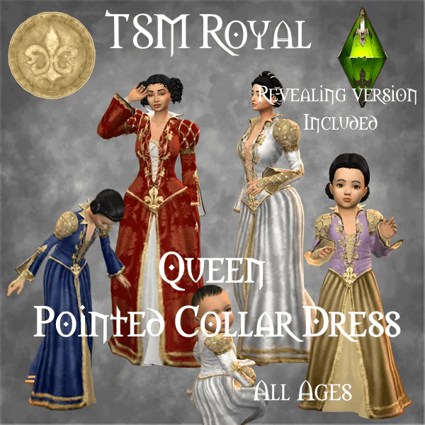 TSM Royal Queen Pointed Collar Dress for All Ages