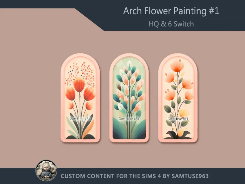 HQ Arch Flower Painting #1 Samtuse963