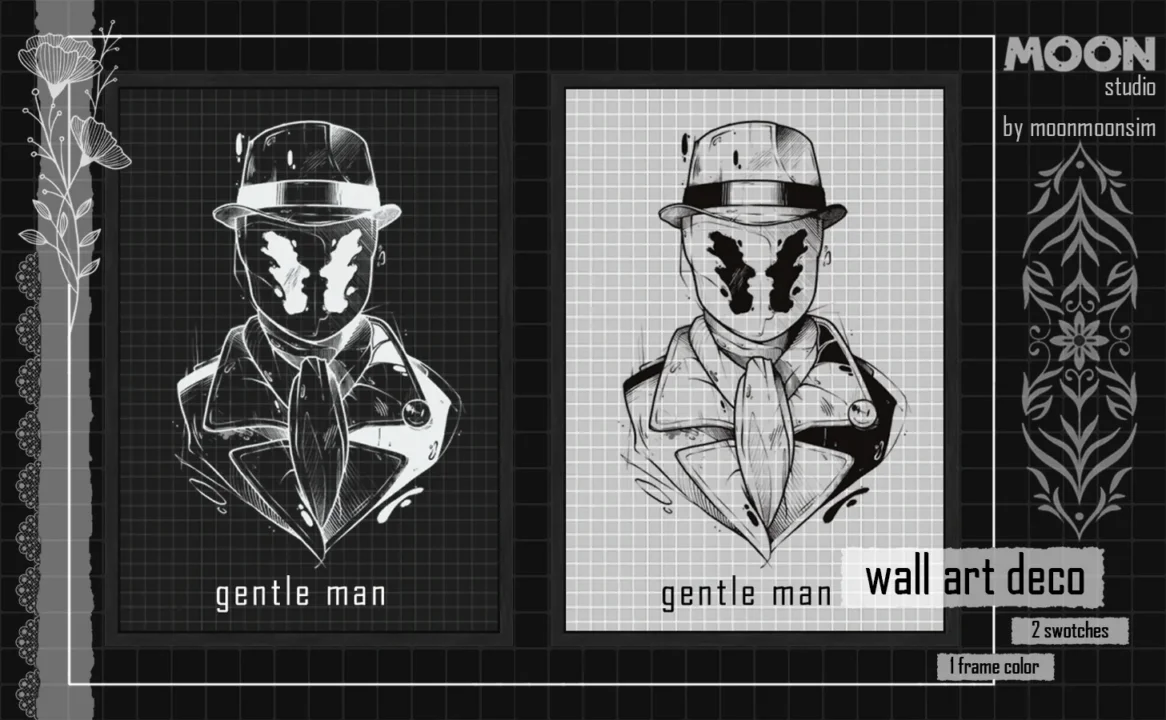 Gentleman Black White wall art