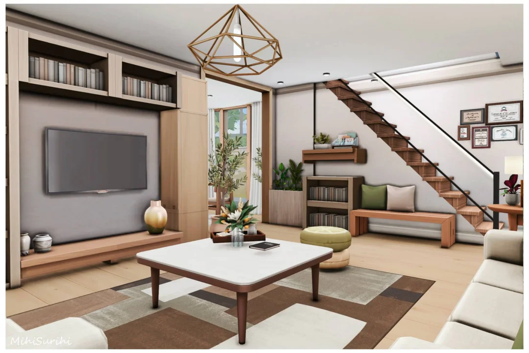 Lyla Living Room NO CC - Modern Wooden