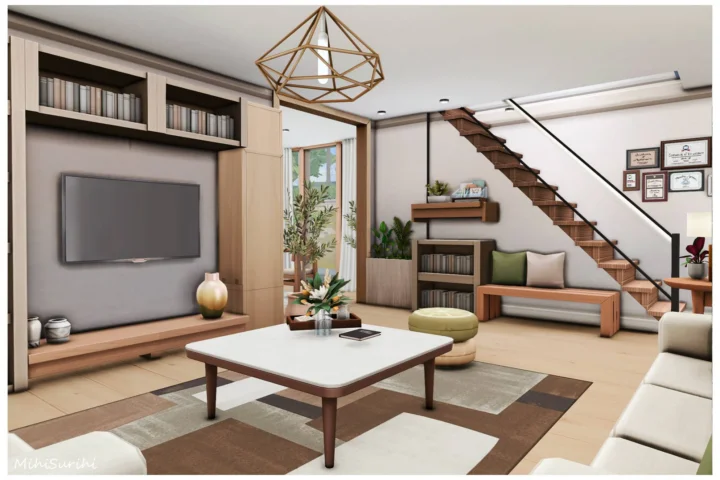 Lyla Living Room NO CC - Modern Wooden