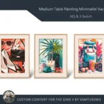 HQ Medium Table Painting Minimalist Vacation #1 Samtuse963