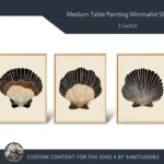 Medium Table Painting Minimalist Shell #1 Samtuse963