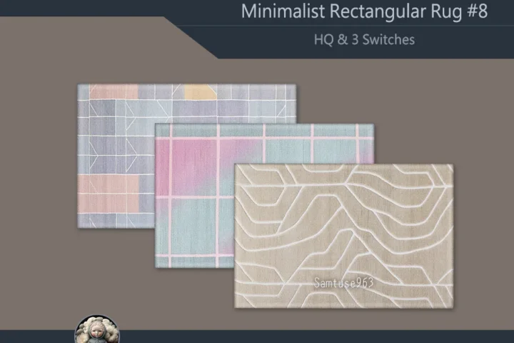 Minimalist Rectangular Dance Rug #8 Samtuse963