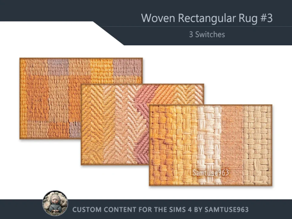 HQ Woven Rectangular Dance Rug #3 Samtuse963