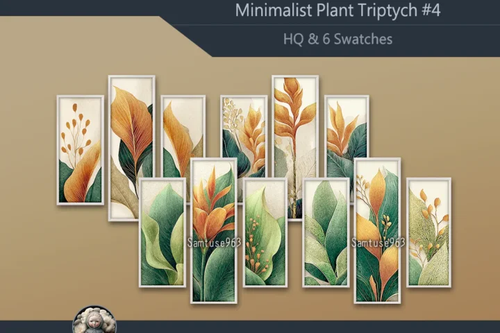 HQ Minimalist Plant Triptych #4 Sellable Extra B Samtuse963