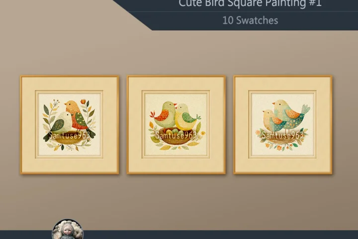 Cute Bird Square Painting #1 Sellable Extra C Samtuse963